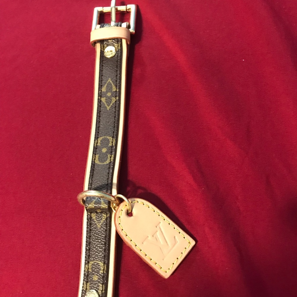 Louis Vuitton dog collar fits any person